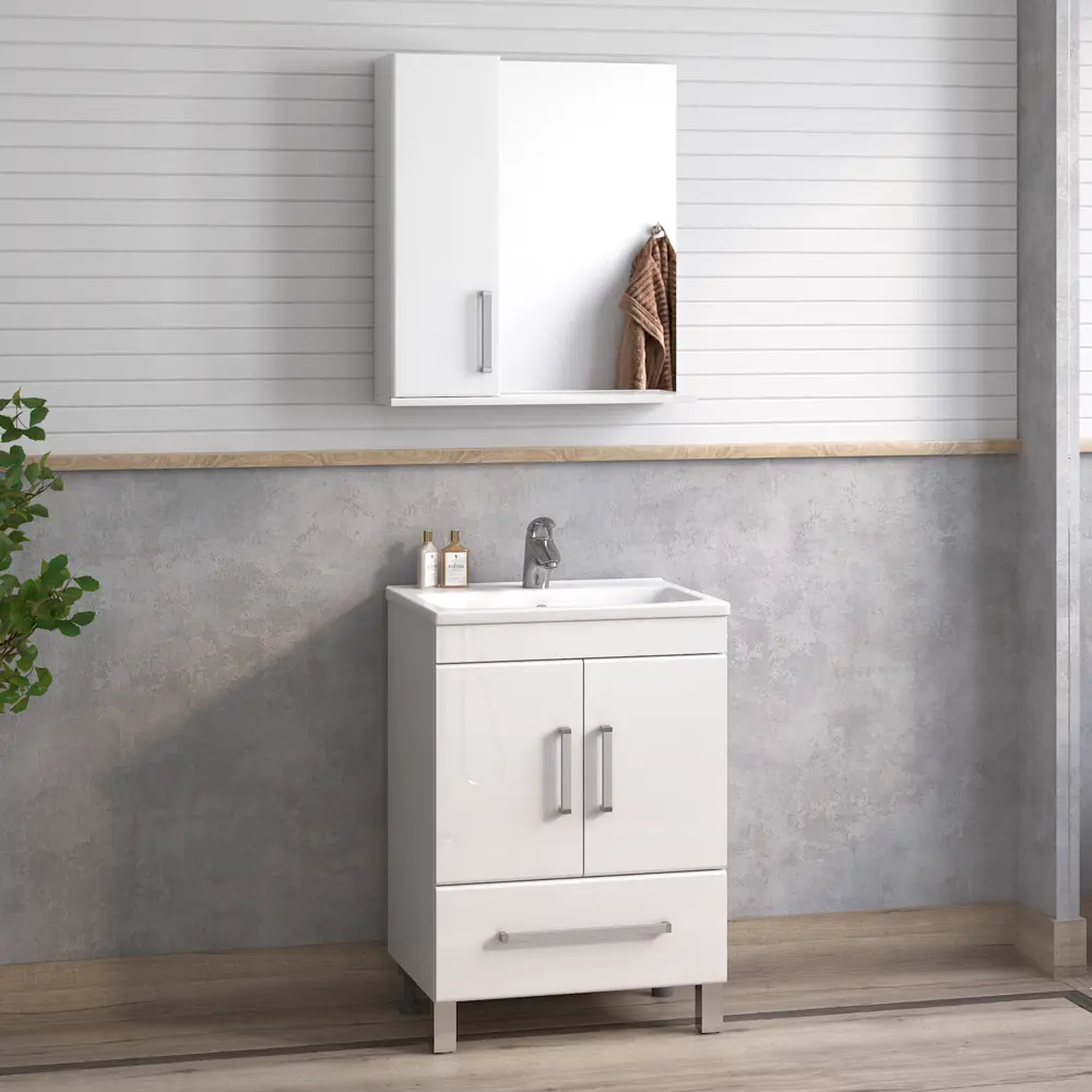 Тумба под раковину напольная Vigo Eggo 75 см цвет белый STLM-2106626 - Вид №6