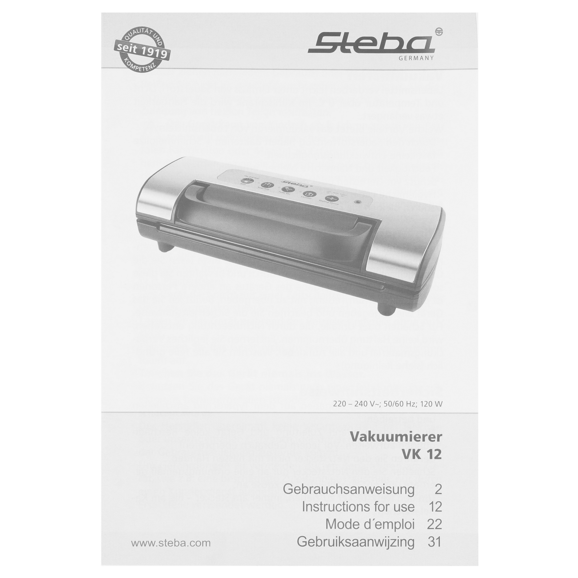 5315604 Вакуумный упаковщик Steba VK 12 STDN-0094964 - Вид №8