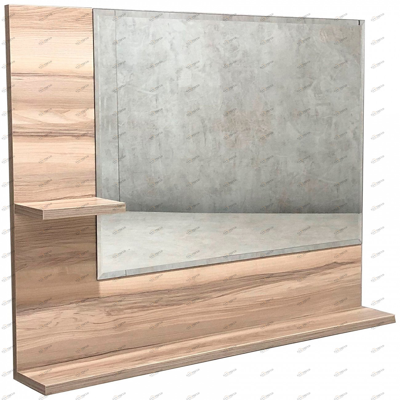 Зеркало настенное с полкой деревянное "Ханди-3" GRAUM ДИЗАЙНЕРСКИЕ 304102 Бежевый 