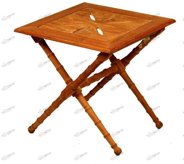 ASTELLO Квадратный садовый столик из тика Clématite sun-id-1420955