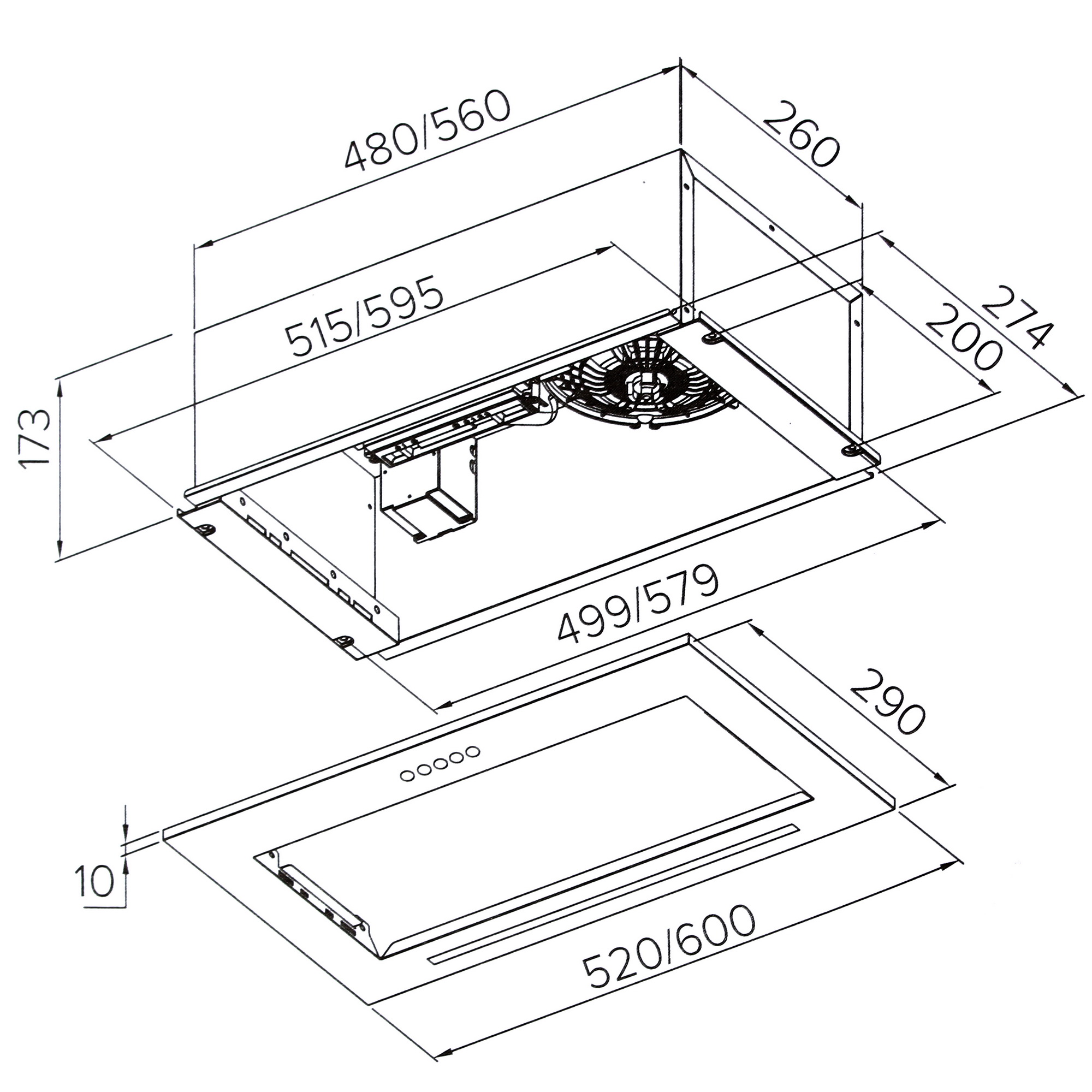5410201 Вытяжка полновстраиваемая DEXP SB52W белый STDN-0116742 - Вид №8
