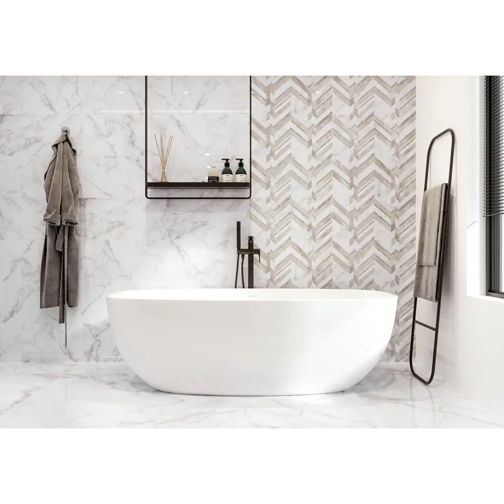 Плитка настенная Marmo Bianco 30х60 см 1.44 м² цвет белый 82794800 STLM-2114728 Golden Tile - Вид №5
