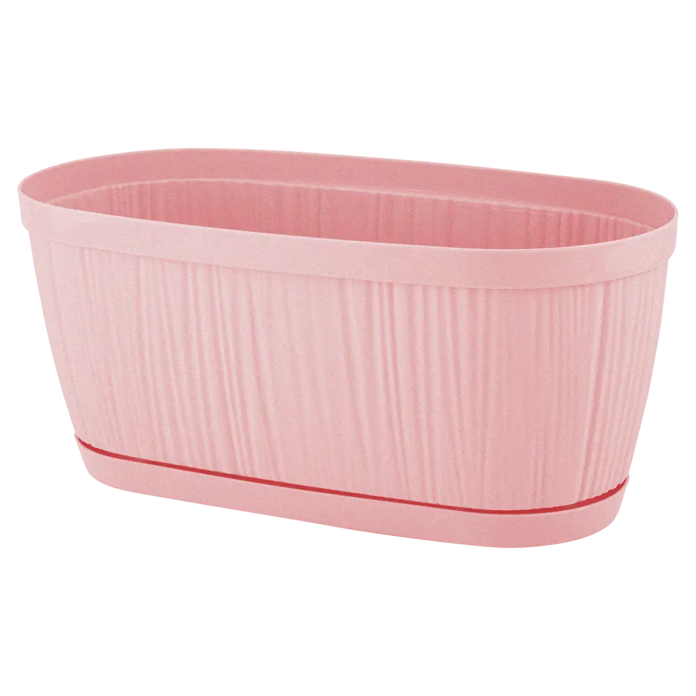 Горшок цветочный Barcelona 27.7х14.4х12.2см v2.7л овальный пластик розовый INGREEN STLM-2015811 - Вид №2