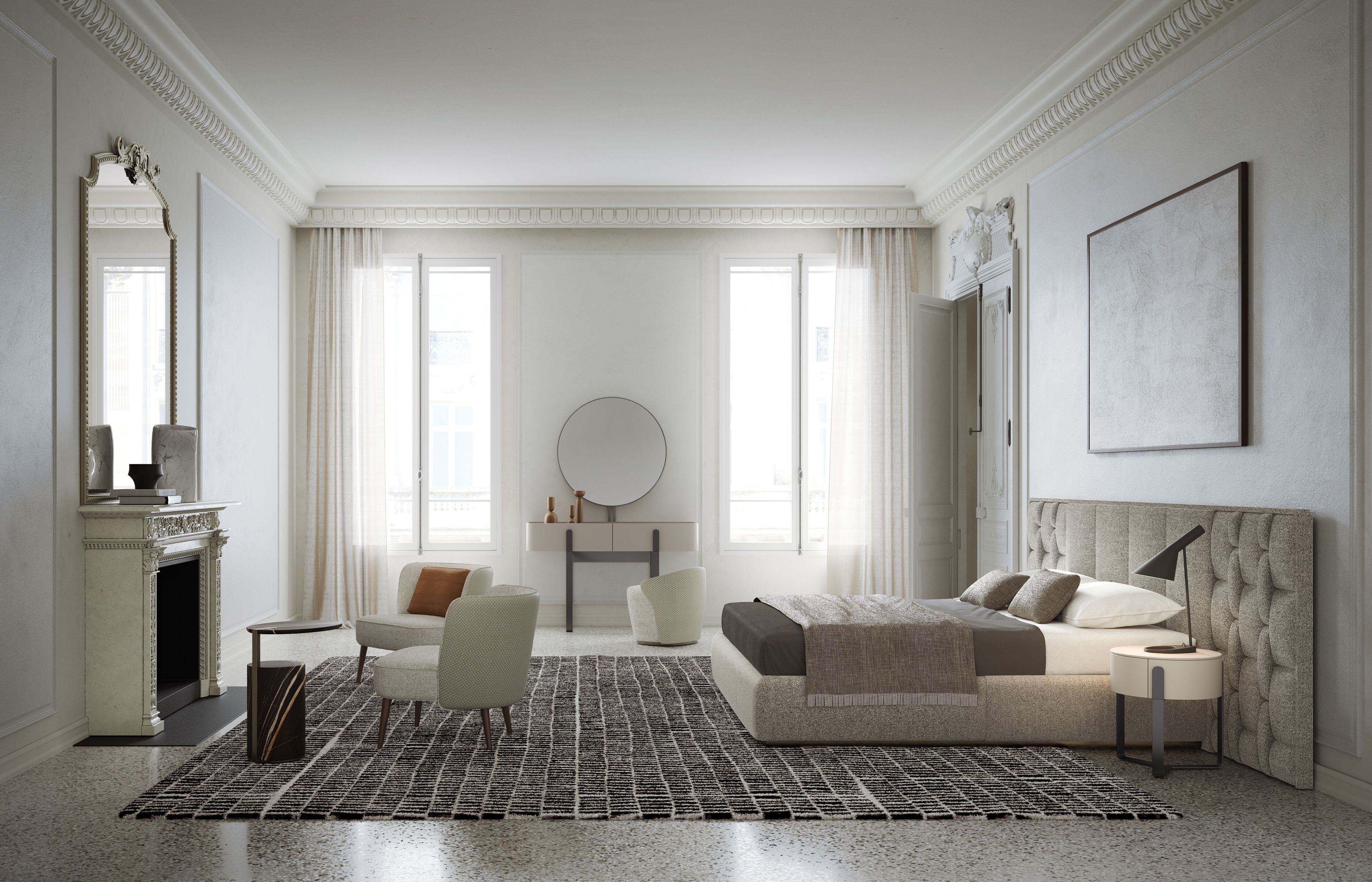 Кожаная кровать размера "king-size" с мягким изголовьем Capital Collection Jubilee Plus ARCH-00004559 - Вид №1