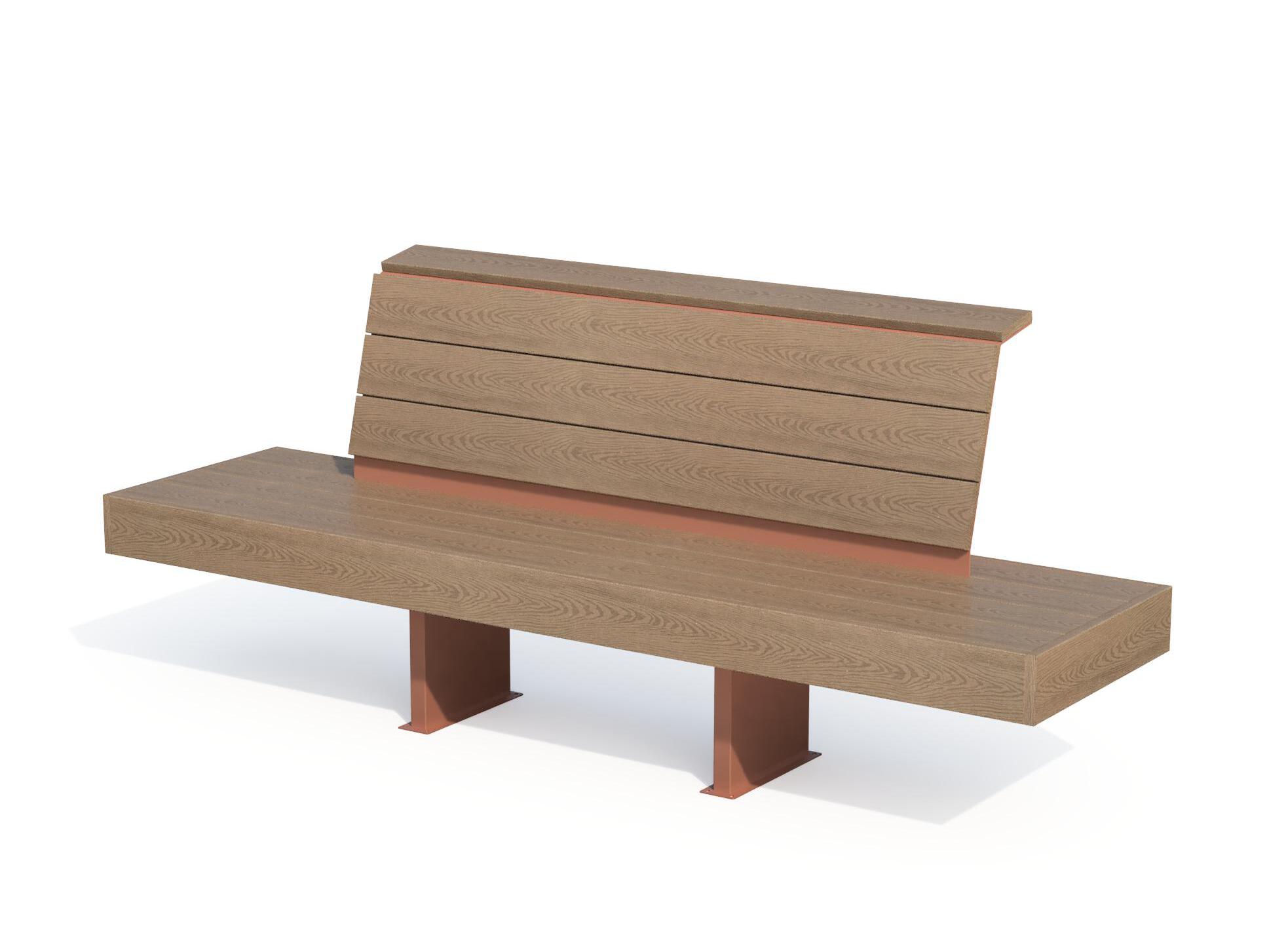 Скамья WPC со спинкой Studio Città ZEPHYR 2200 ARCH-00075421 - Вид №1