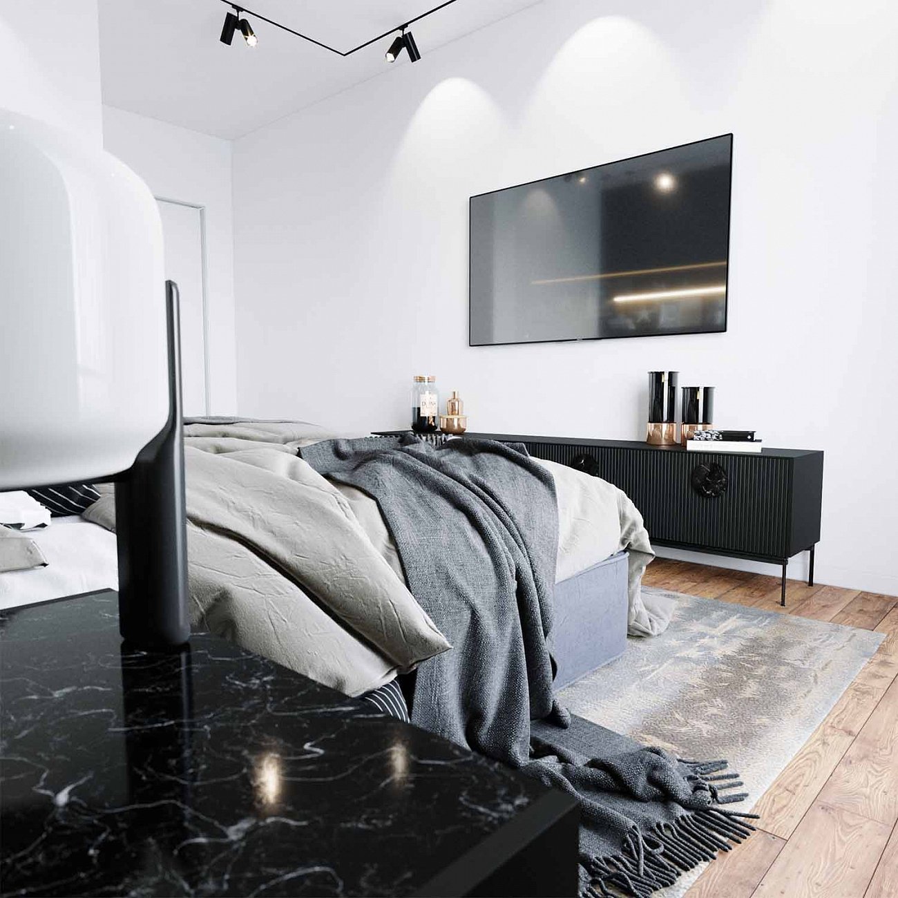 Тумба под телевизор с дверцами 61х246 см черная Alto BRAGIN DESIGN LIVING 00-3862437 Черный - Вид №2