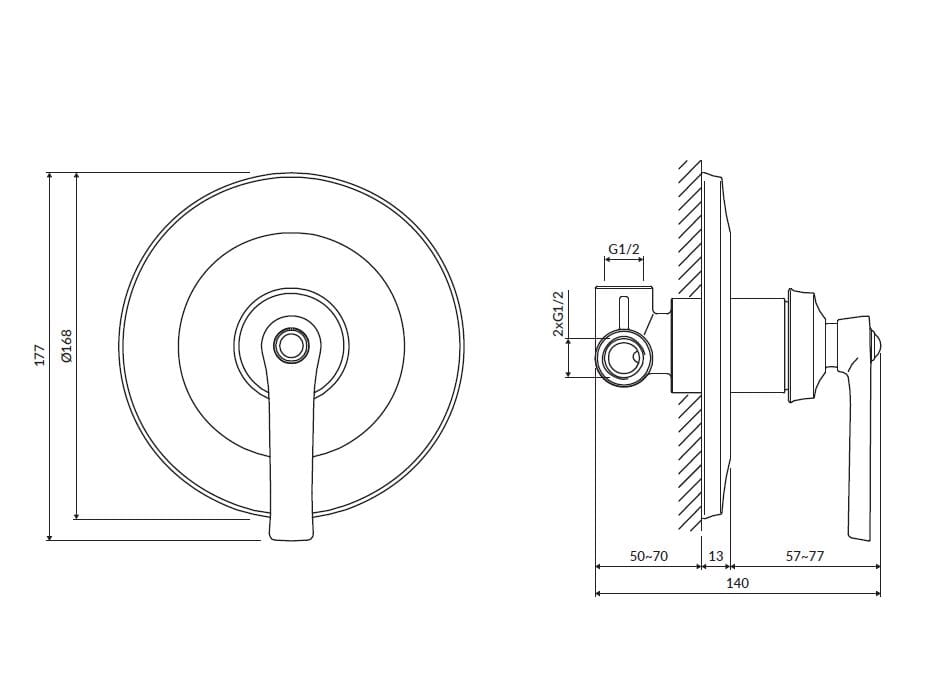 Встраиваемый смеситель для душа OMNIRES Armance ARCH-00077406 - Вид №2