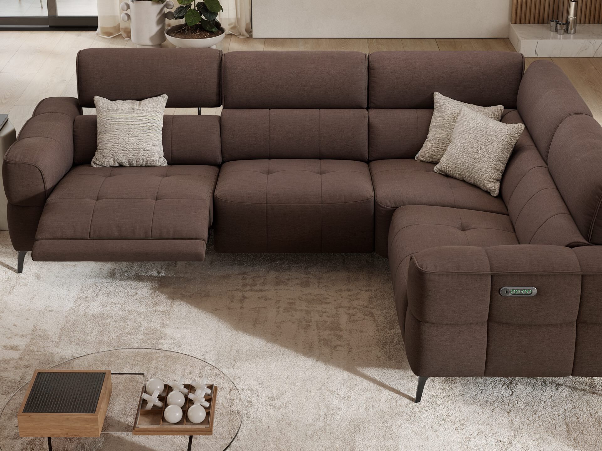 Угловой диван из ткани Sofanella Mezzano ARCH-00010150 - Вид №1