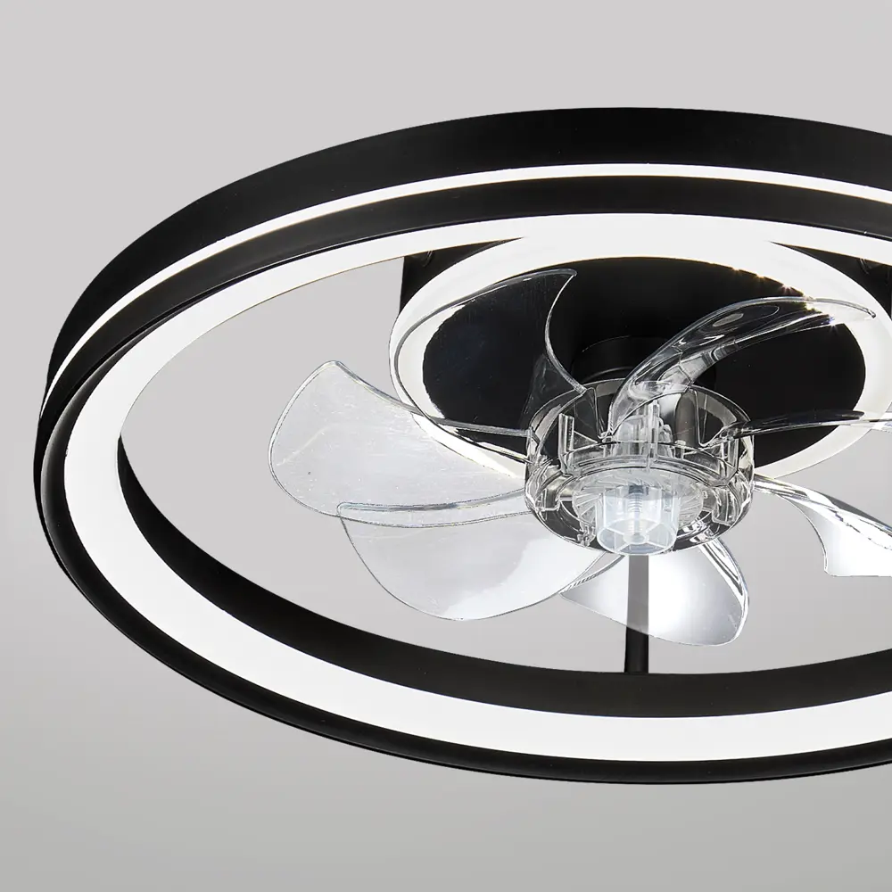 Люстра-вентилятор потолочный светодиодная SF8004/500C-BK-FAN с пультом 15 м2 освещение регулируемый белый свет цвет черный 89416472 STLM-2128117 Santreyd  - Вид №7