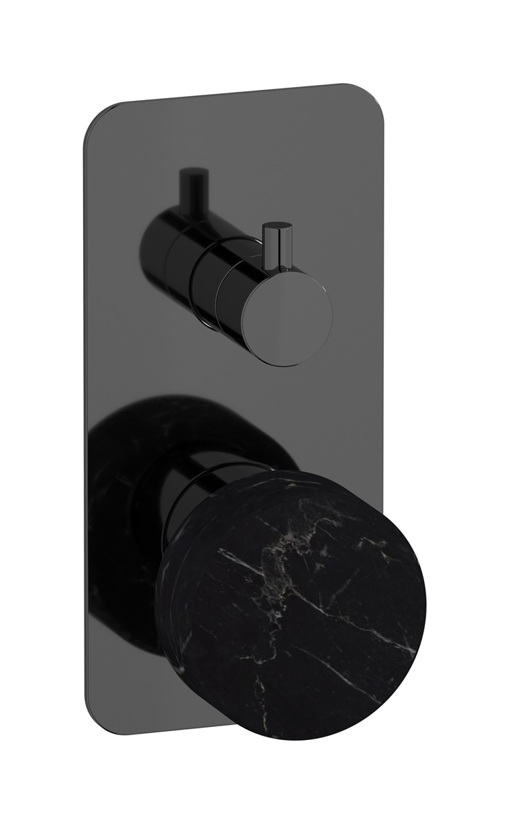 Внешние части встроенного в стену смесителя на 3 потребителя WE ARE IB mr312cf_2 Black Chrome Marmo