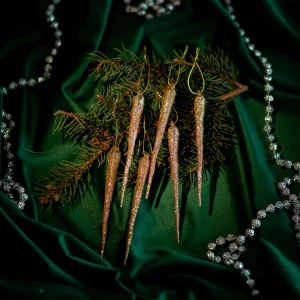 89377721 Новогоднее украшение Сосульки 403 золотой 6 шт. STLM-1402636