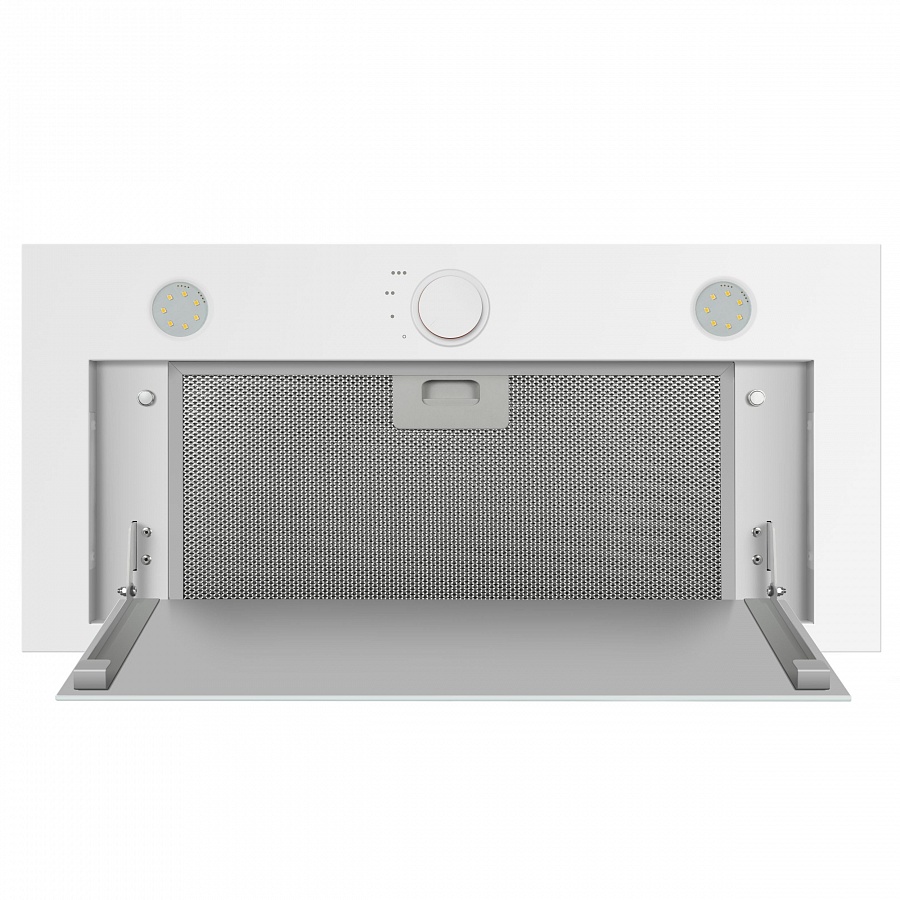 CROSBY ROCKY 60 Glass White Вытяжка crosby rocky 60 белое стекло/ • тип: встраиваемая• цвет: белый• управление: кнопочное• ширина, мм: 600• полная потребляемая мощность, вт: 190• количество скоростей: 3• максимальная производительность, м3/ч: 750• диаметр Santreyd  - Вид №2