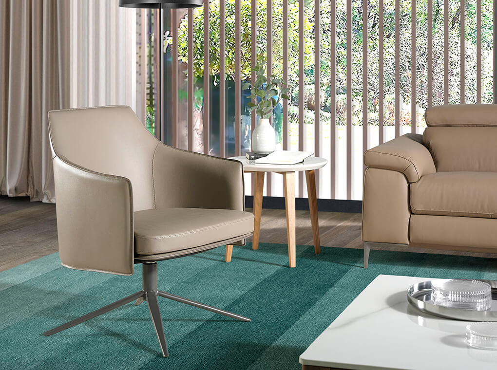 093017 Поворотное кресло кожзам SF779 бежевое Aqua 07 Angel Cerda  - Вид №1