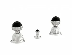 033222.N00.00 Биде с тремя отверстиями и черными кристаллами swarovski Золото 24К