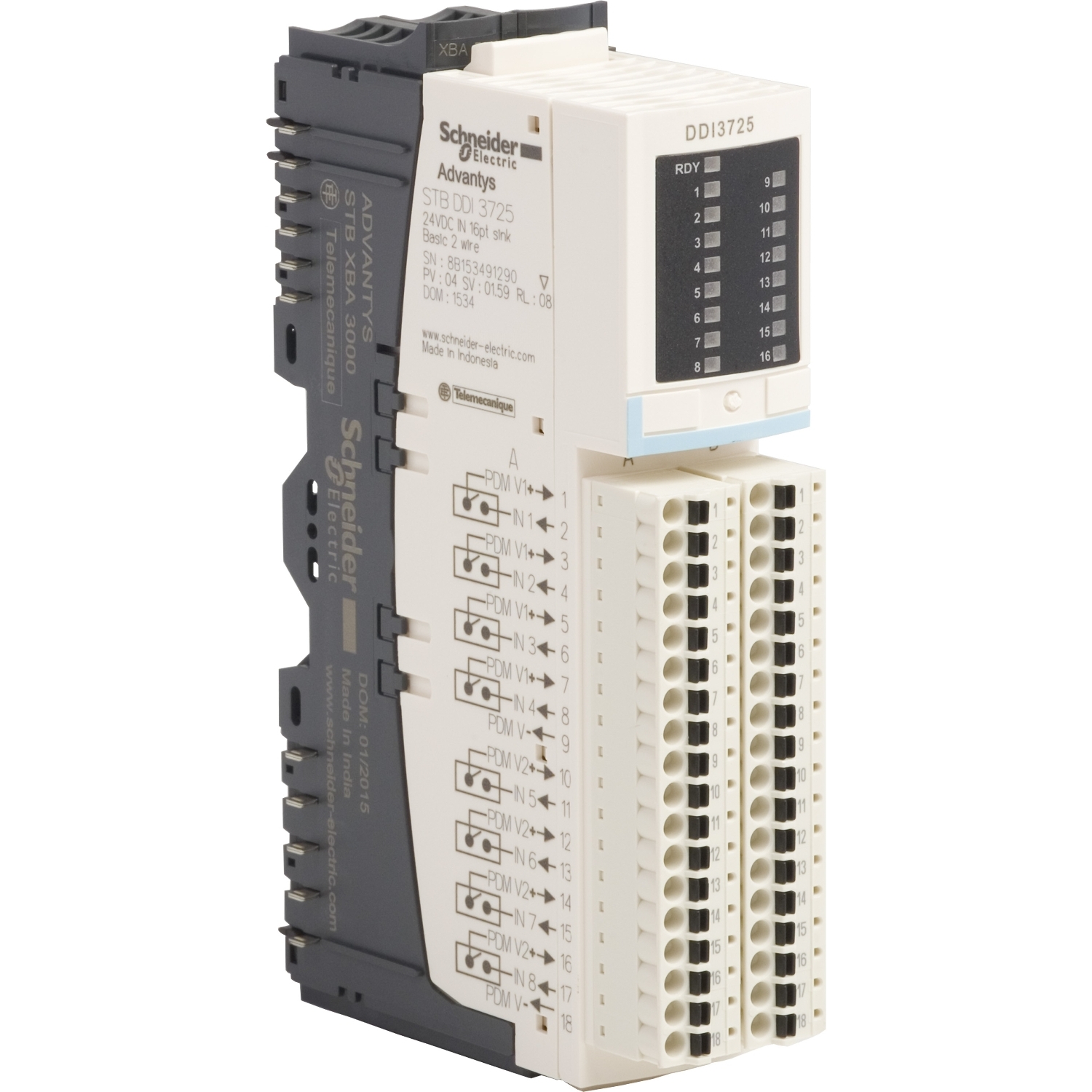 STBDDI3725KC МОДУЛЬ ДИСКР. ВХ. =24В, 16 КАН (KОМПЛ) Schneider Electric Промышленные ПЛК Modicon 