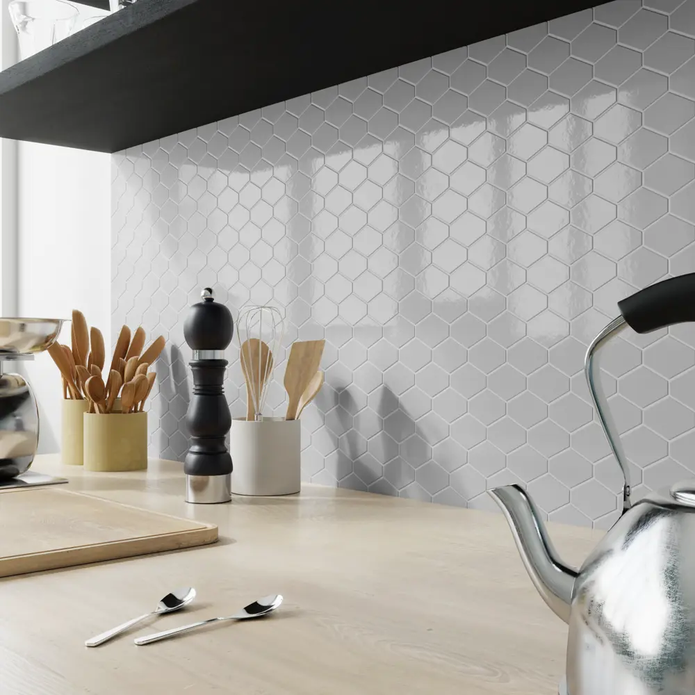 Фарфоровая мозаика ARTENS Flake в серых тонах с шестигранными элементами 82661945 STLM-0033159 - Вид №7