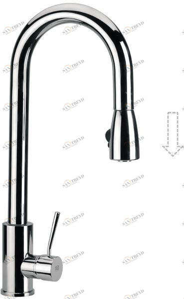 Remer Rubinetterie Смеситель для кухни из хромированной латуни с вытяжным душем Gourmet N 85