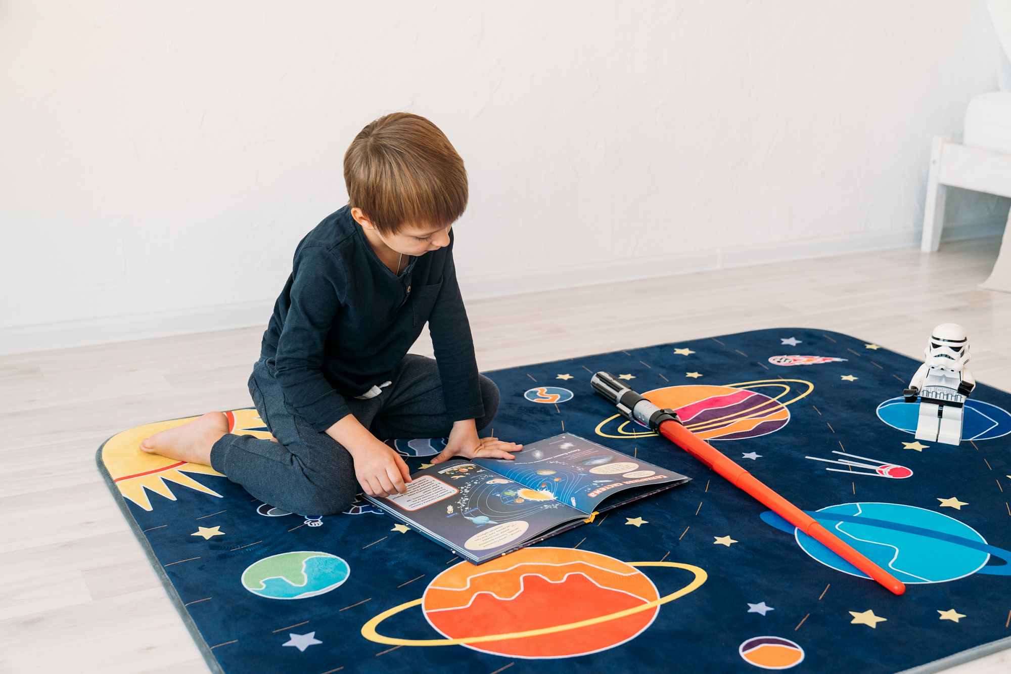 Детский игровой коврик 160х120 см "Открытый космос" БЕЛЬМАРКО  351573 Синий Santreyd  - Вид №6