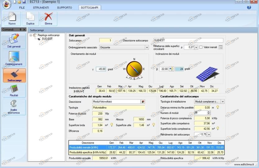 EDILCLIMA Расчет солнечной тепловой, фотоэлектрической системы sun-id-1425666