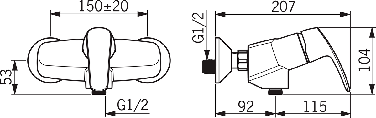 Oras 1075X Смеситель для душа 1075X Safira Хром  - Вид №1