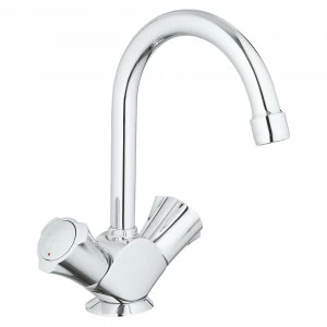 Смеситель для раковины GROHE Costa L с донным клапаном и высоким С-изливом, хром (21375001)