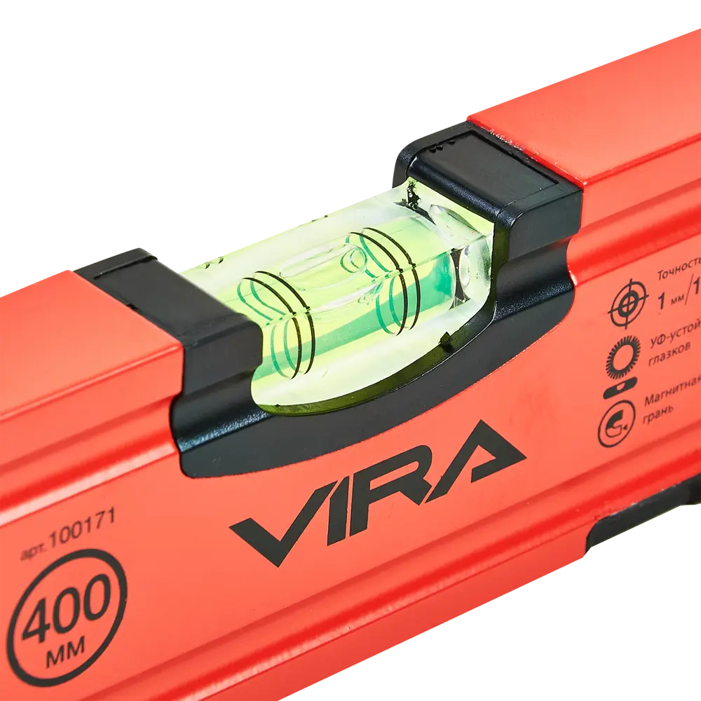 Строительный уровень Vira магнитный 400 мм с двумя глазками 89337788 STLM-0844807 - Вид №4