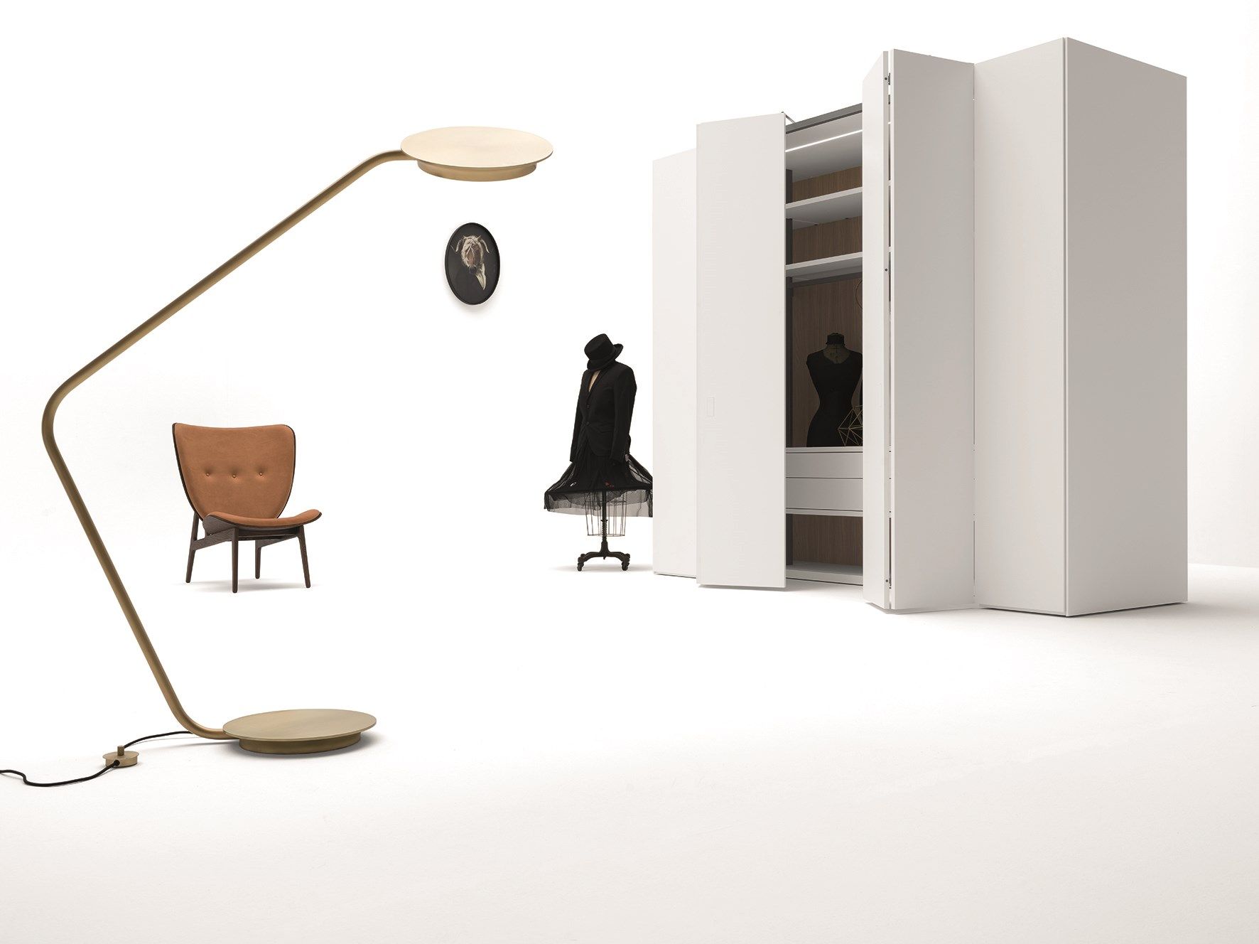 Шкаф из дерева и стекла Caccaro гардеробная ARCH-00043967 - Вид №12