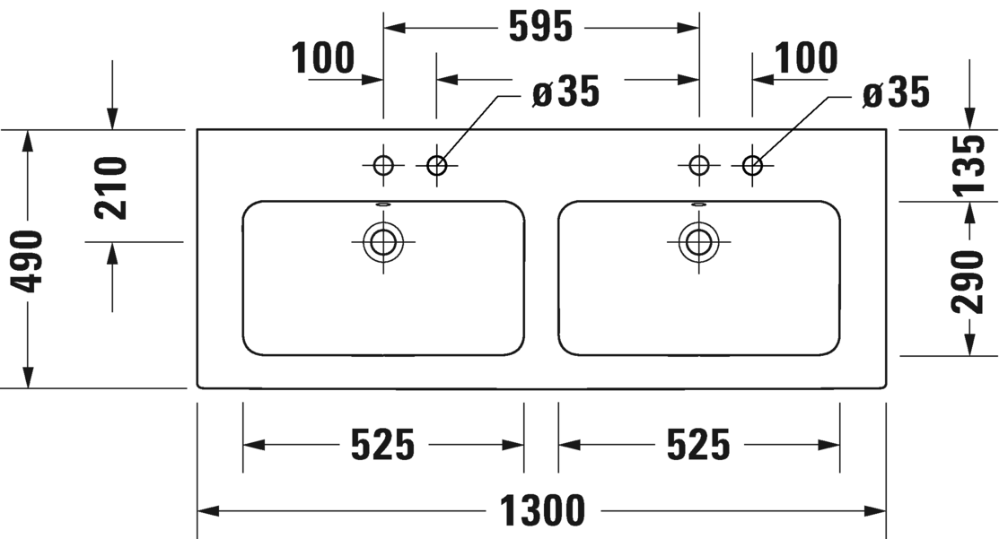 2336130058 Подвесная раковина настенная овальная Duravit ME BY STARCK - Вид №2