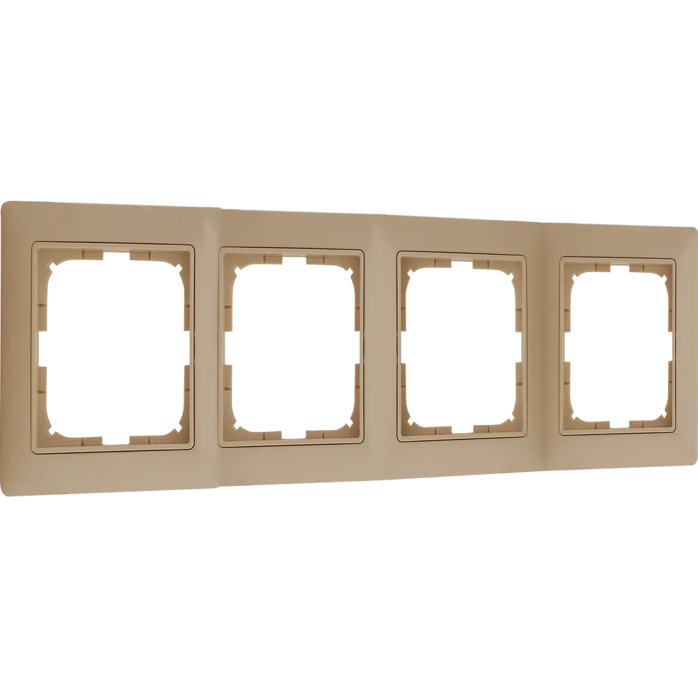 Рамка для розеток и выключателей ABB Basic55 4 поста, цвет бежевый 13595170 STLM-2110763 Basic 55 - Вид №1