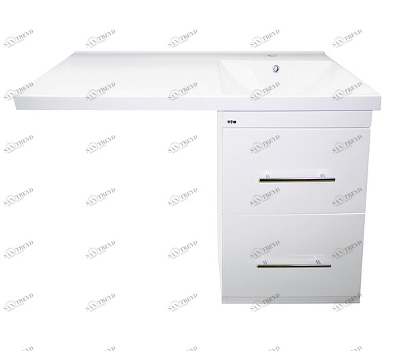 Тумба Мексика-50 под стиральную машину бел. эмаль с раков. Мексика-105 R (прав.) D MISTY 2312137