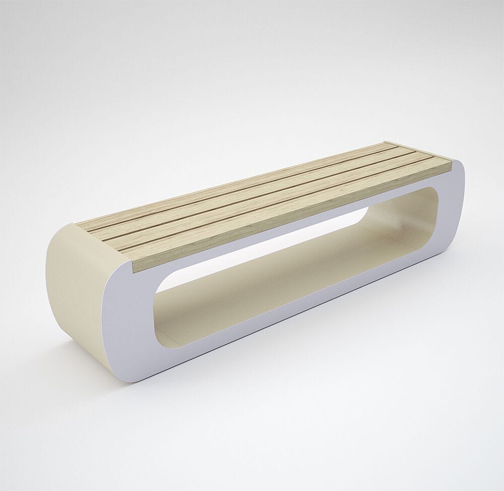 Стальная и деревянная скамья без спинки CITYSì ARMONY ARCH-00045270 - Вид №5