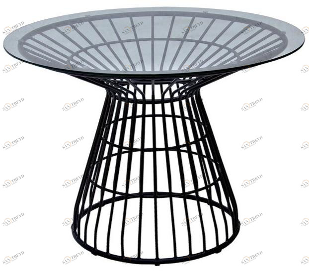 cbdesign Круглый садовый стол из алюминия и стекла Fiorella N368n1