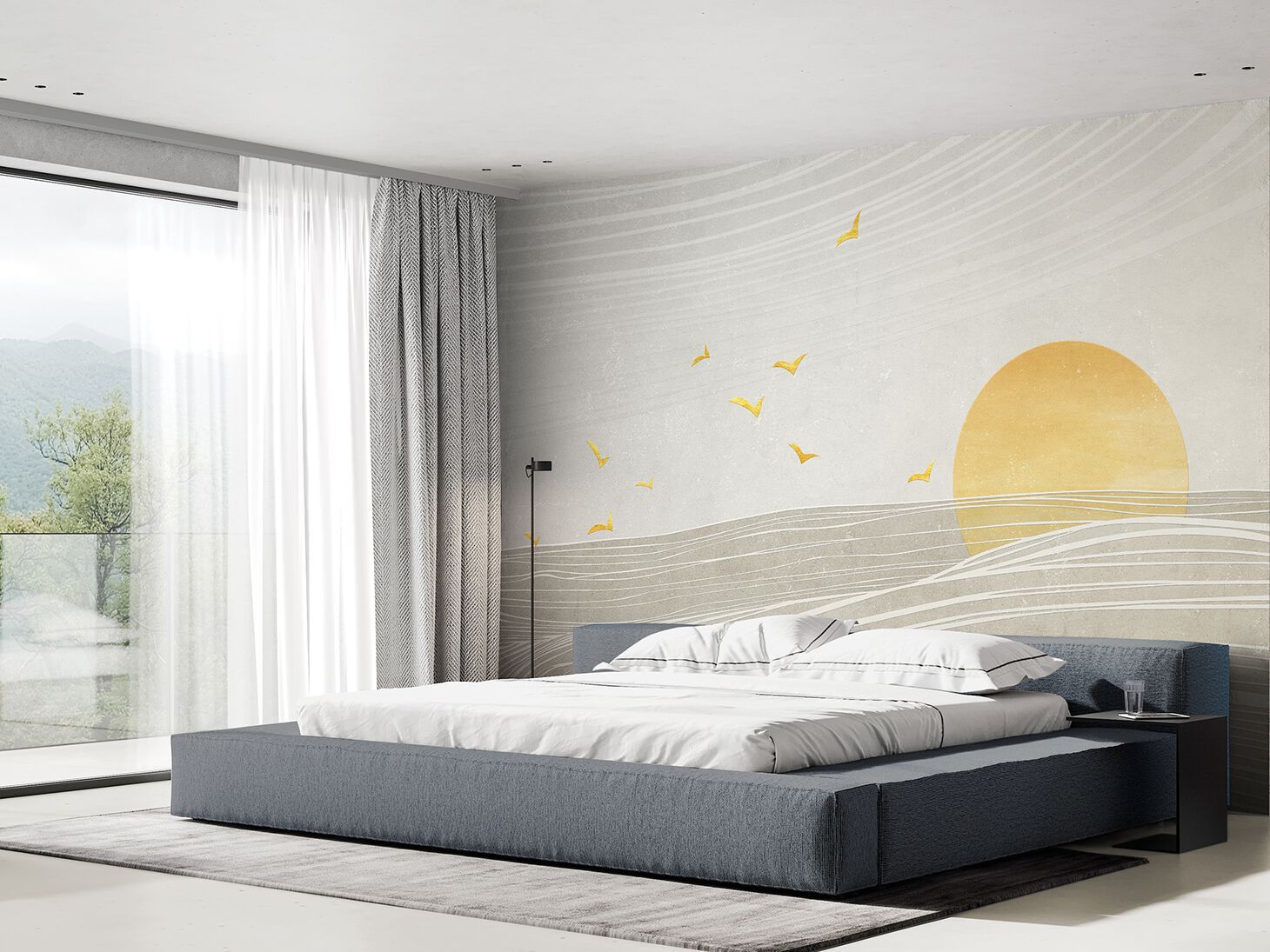 Carta da parati PVC free, eco-friendly, lavabile WallPepper SUNSET WAVES ARCH-00037143