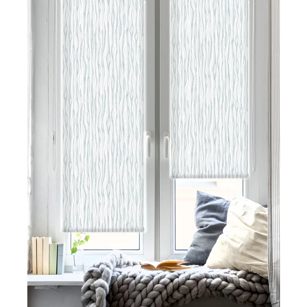 Штора рулонная Смуги 50x160 см бирюзовая 84877510 STLM-2182512 GARDEN - Вид №6