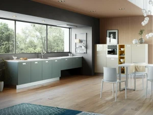 CREO Kitchens Линейная кухня со встроенными ручками