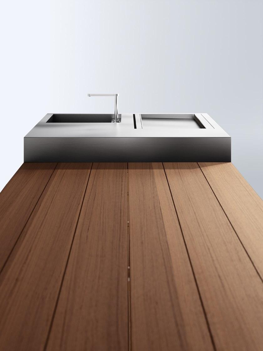 Boffi Летняя кухня из нержавеющей стали и дерева с барбекю sun-id-1468641 - Вид №6