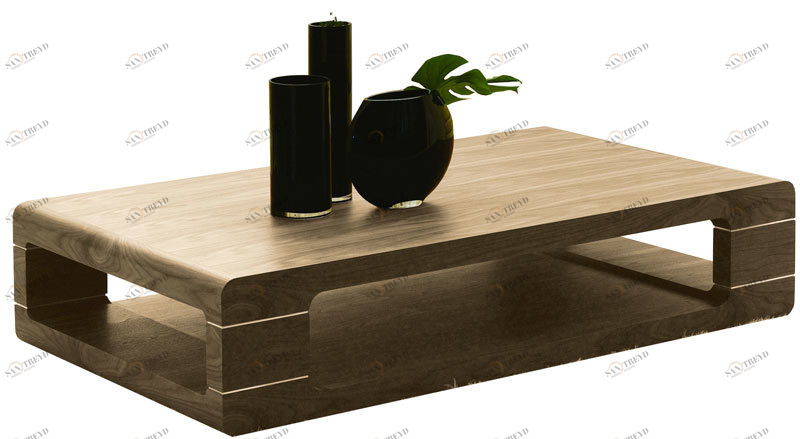 Журнальный столик деревянный с полкой и закругленными углами Vision 7 PUSHA PUSHA 062863 Коричневый 