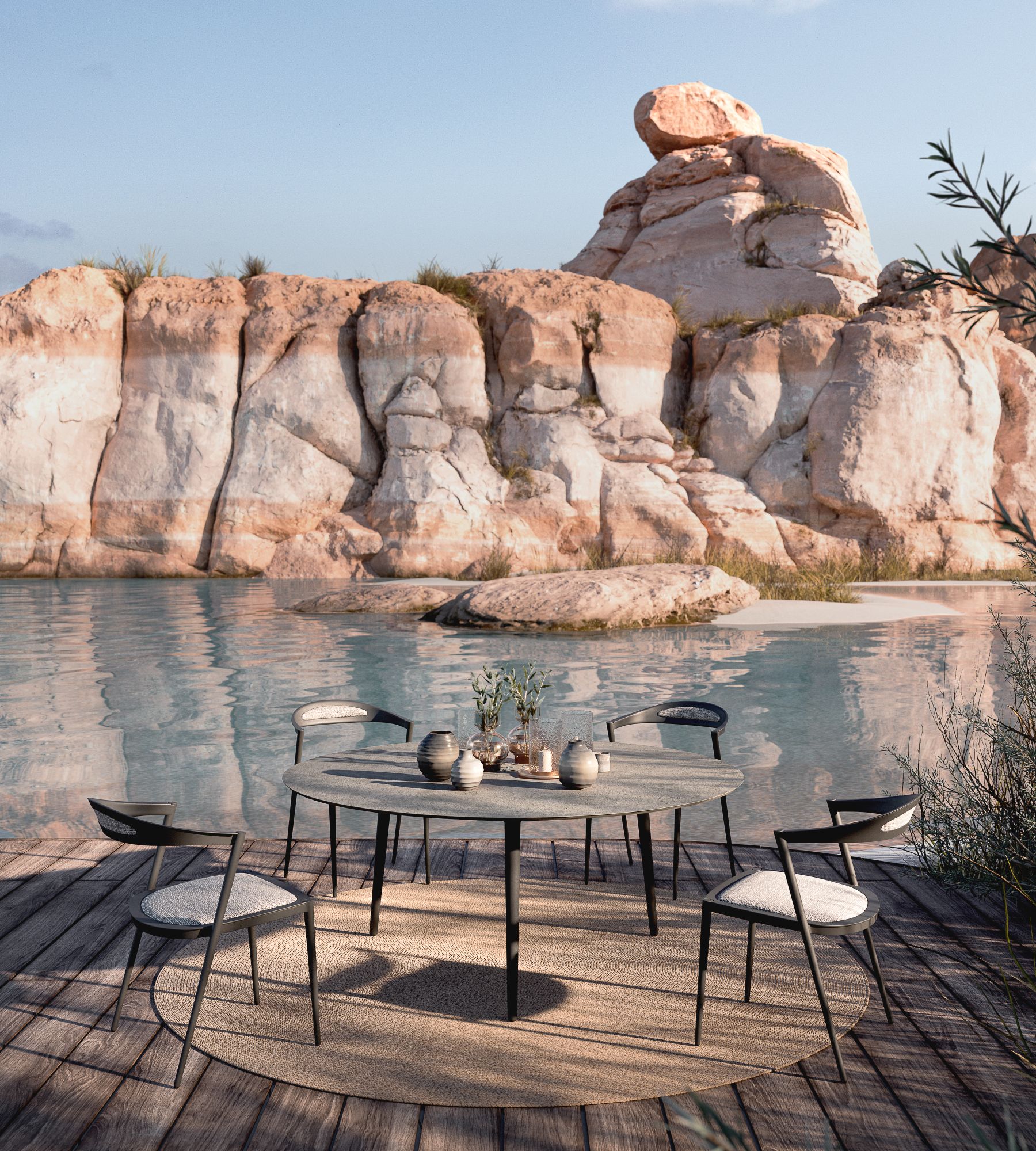 Круглый керамический садовый стол Royal Botania Styletto ARCH-00073747 - Вид №1