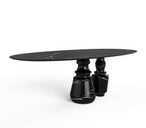 0-155 Овальный обеденный стол Pietra nero marquina Boca Do Lobo