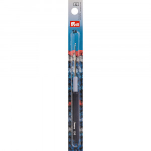 175319 Для вязания Крючок IMRA для тонкой пряжи сталь d 1.5 мм в блистере с цв. пласт. ручкой и колпачком PRYM