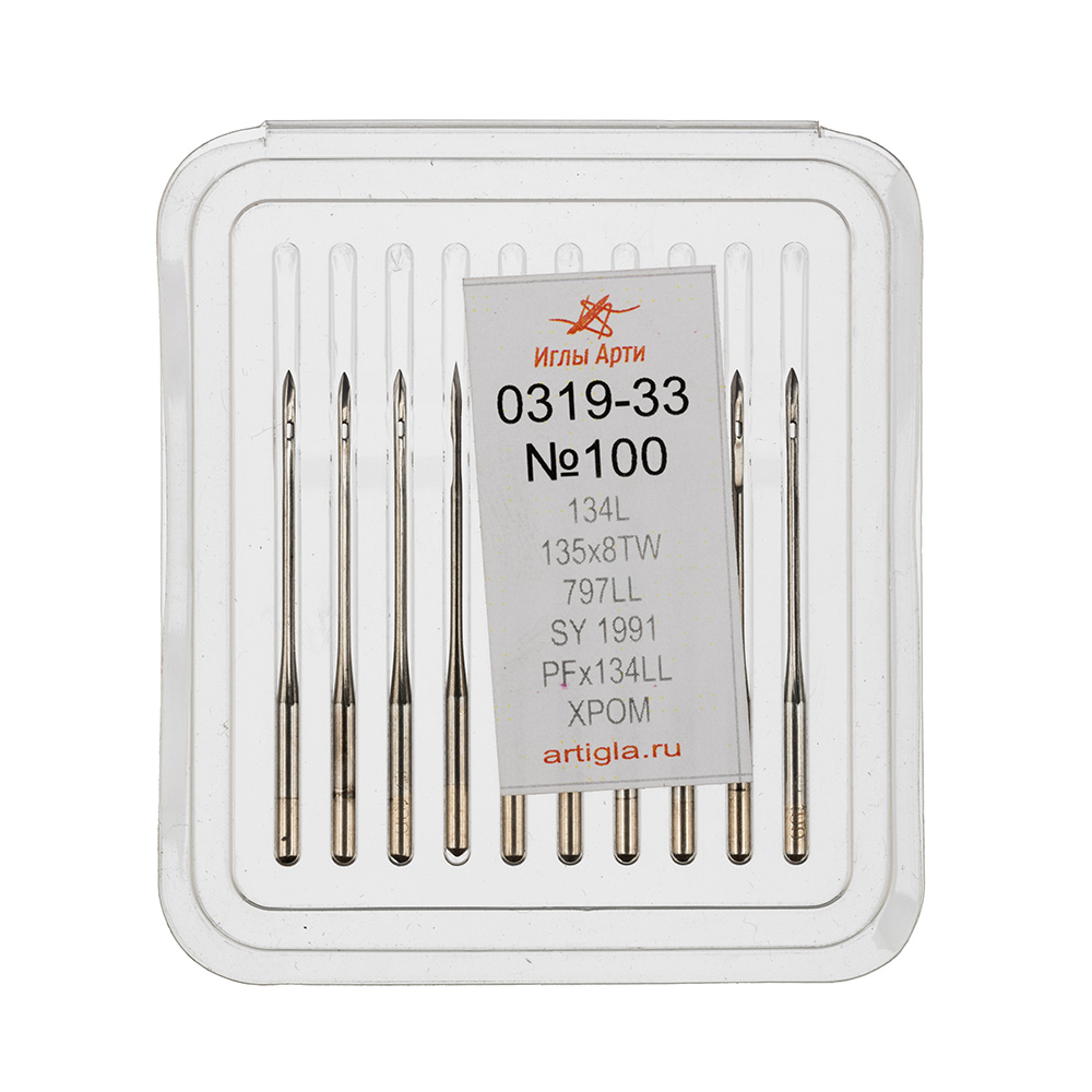 319-33 (№90-150) Иглы для пром. шв. машин для кожи 100 шт №100 АРТИ 