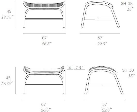 EXPORMIM Подставка для ног из ротанга Frames T056 r - Вид №5