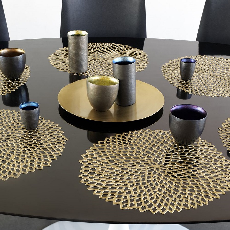 Салфетка виниловая Brass, овальная, 36х39 см Chilewich C0403DAHLBRAS - Вид №1