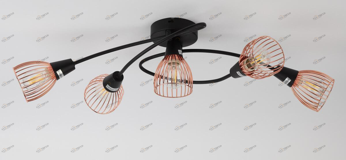 Потолочная люстра Rivoli Insolito 7010-305 RIVOLI INSOLITO 336919 Медь;черный;коричневый 