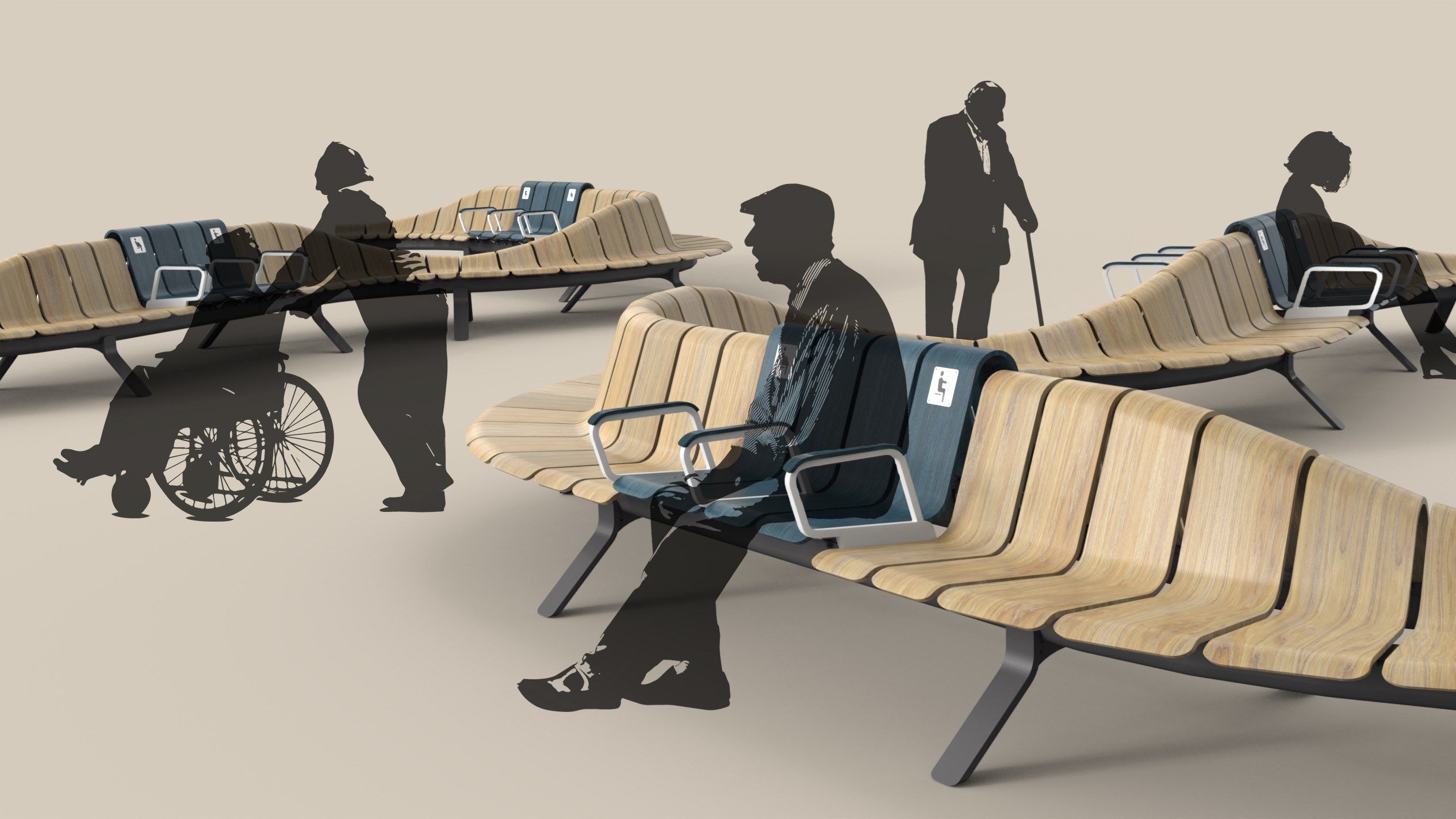 Модульная скамья для медицинских учреждений Green Furniture Concept Ascent ARCH-00118151 - Вид №9