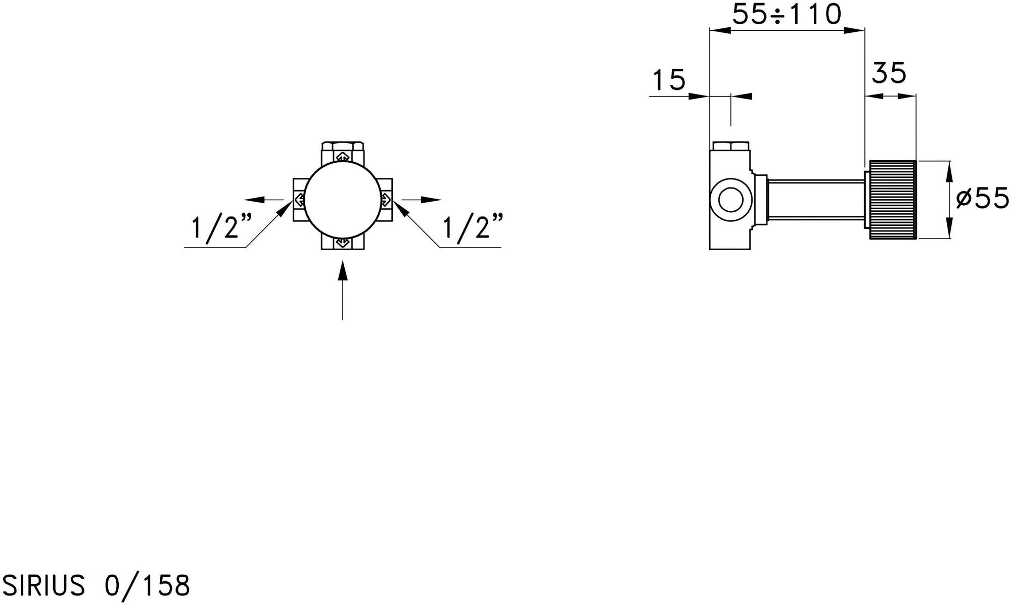 RUBINETTERIE STELLA Удаленная команда на стену Sirius sun-id-1355258 - Вид №5