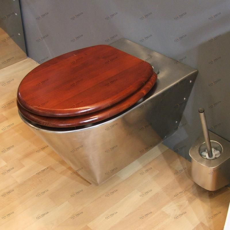 8644 Приставной унитаз напольный Хромированный PURUS Steel Германия