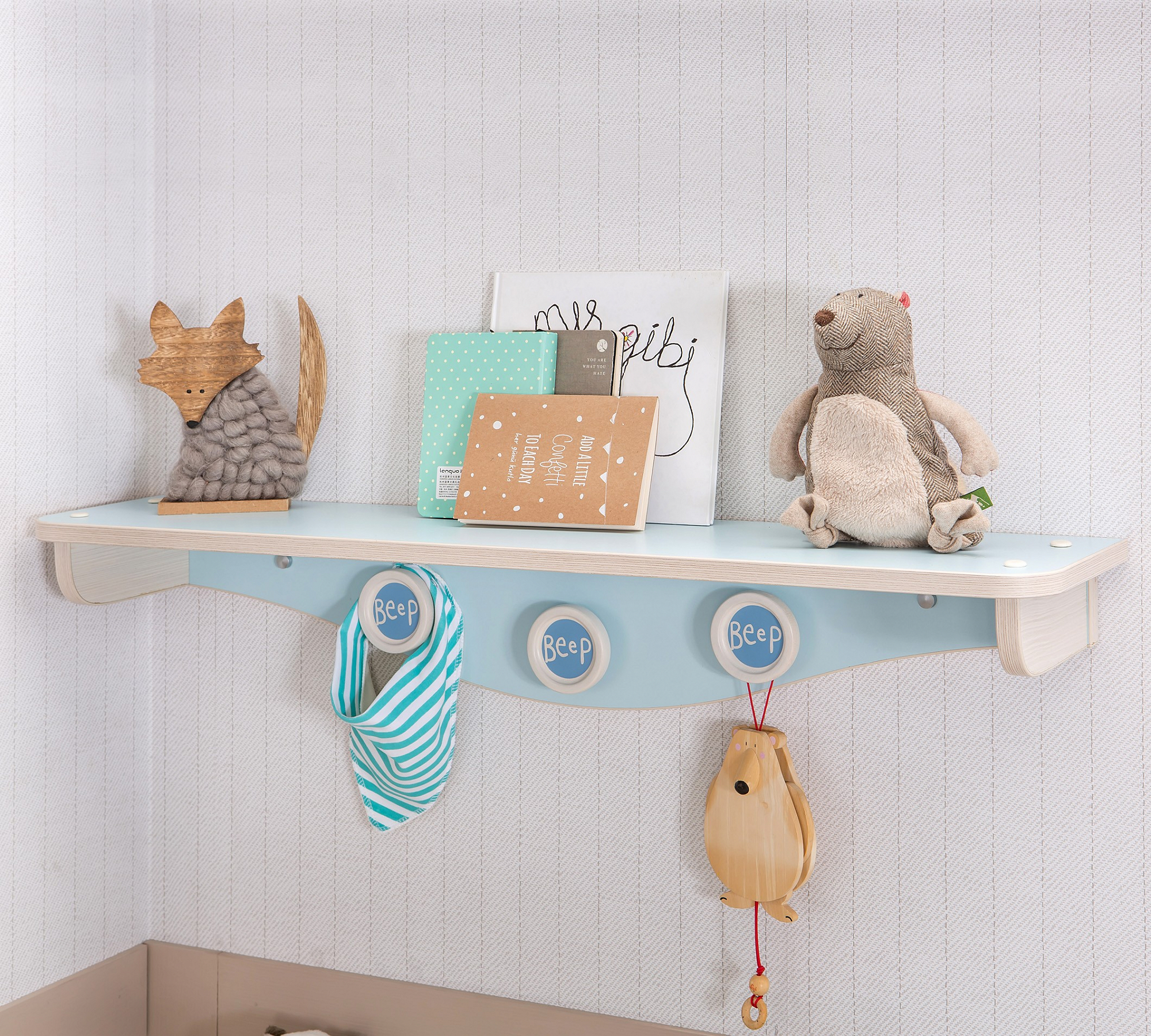 Полка с крючками детская голубая Baby Boy CILEK BABY BOY 00-3832483 Голубой Santreyd  - Вид №3