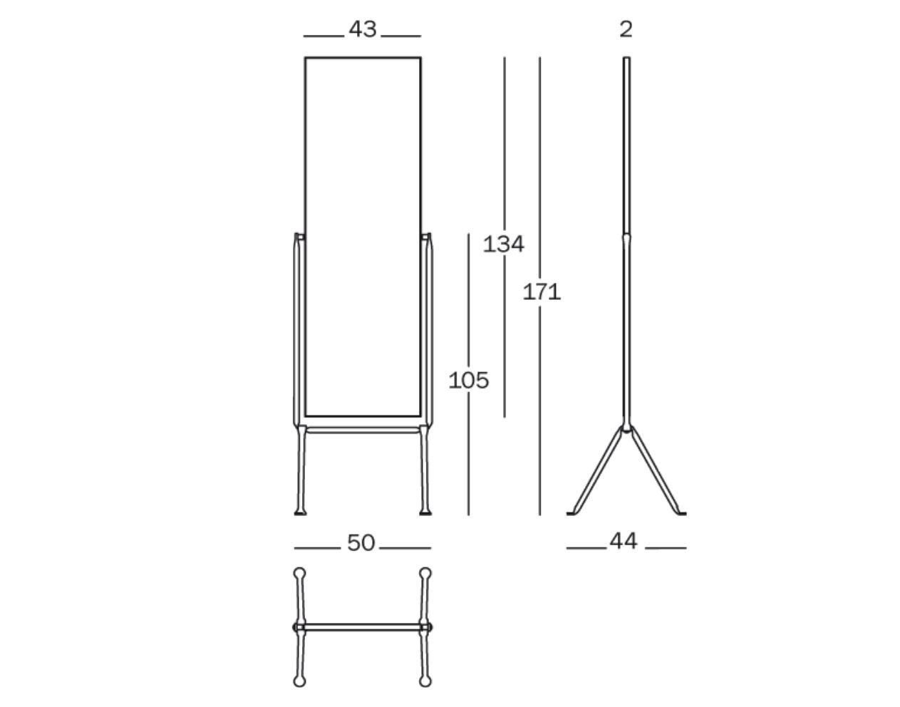 Прямоугольное зеркало для пола из кованого железа Magis мастерская ARCH-00108165 - Вид №3