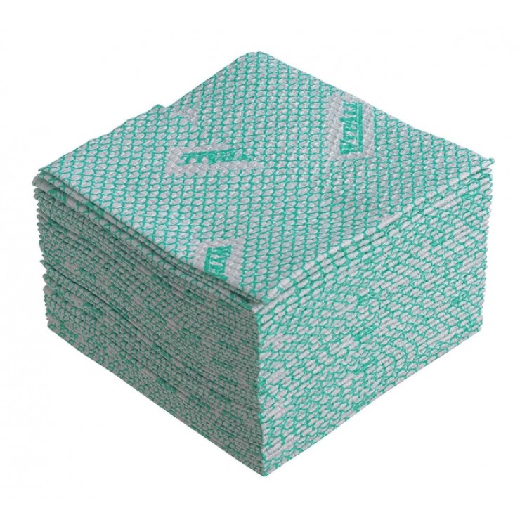 19154 Kimberly Clark Протирочные салфетки листовые Kimberly-Clark WypAll X80 Plus 19154 1-слойный 8 пачек по 30 листов, зеленый  - Вид №2